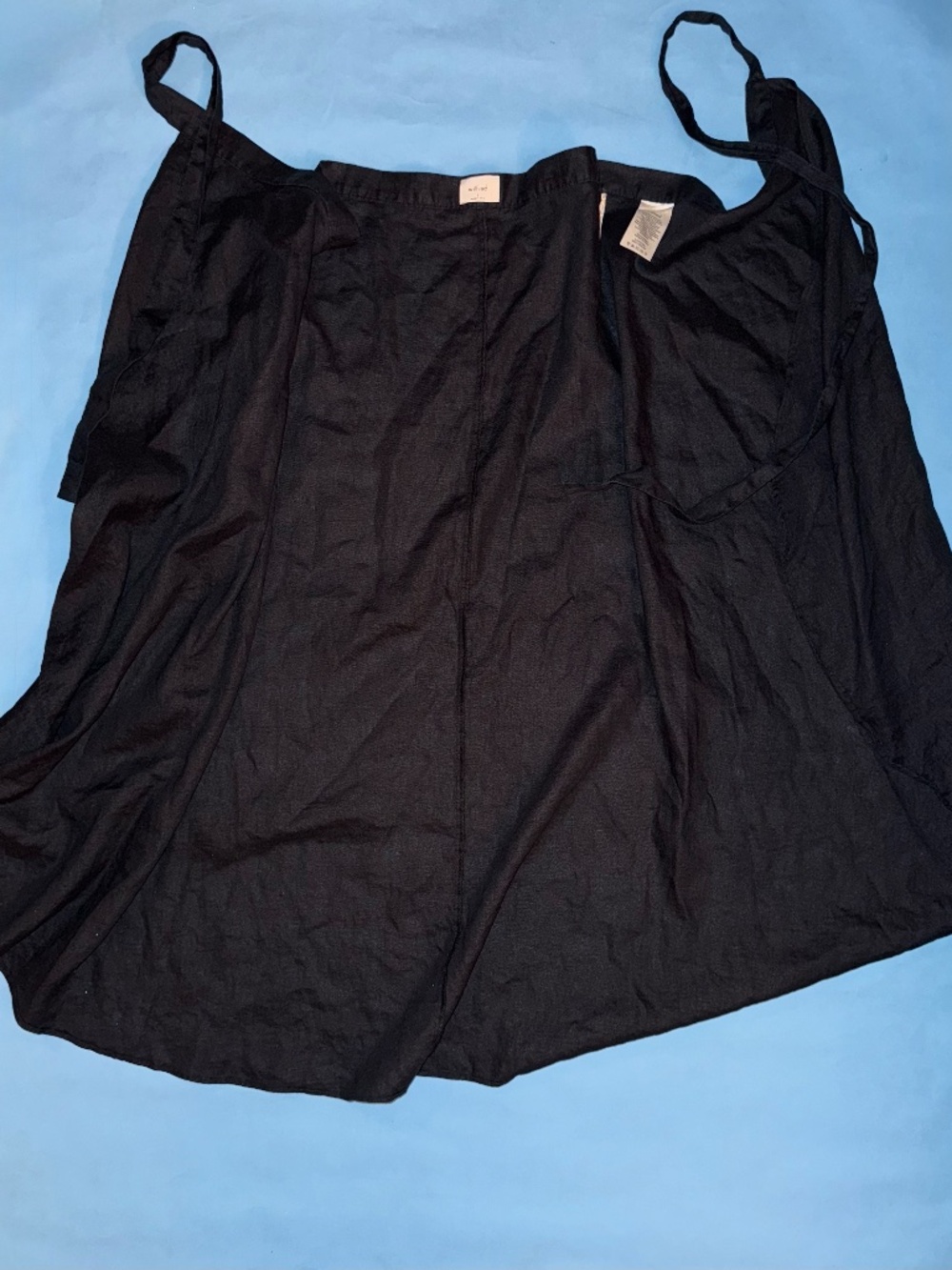 Aritzia Wilfred Skirt 100% Linen Black Wrap Midi Size Small Boho Chic EuroSummer - Picture 10 of 11